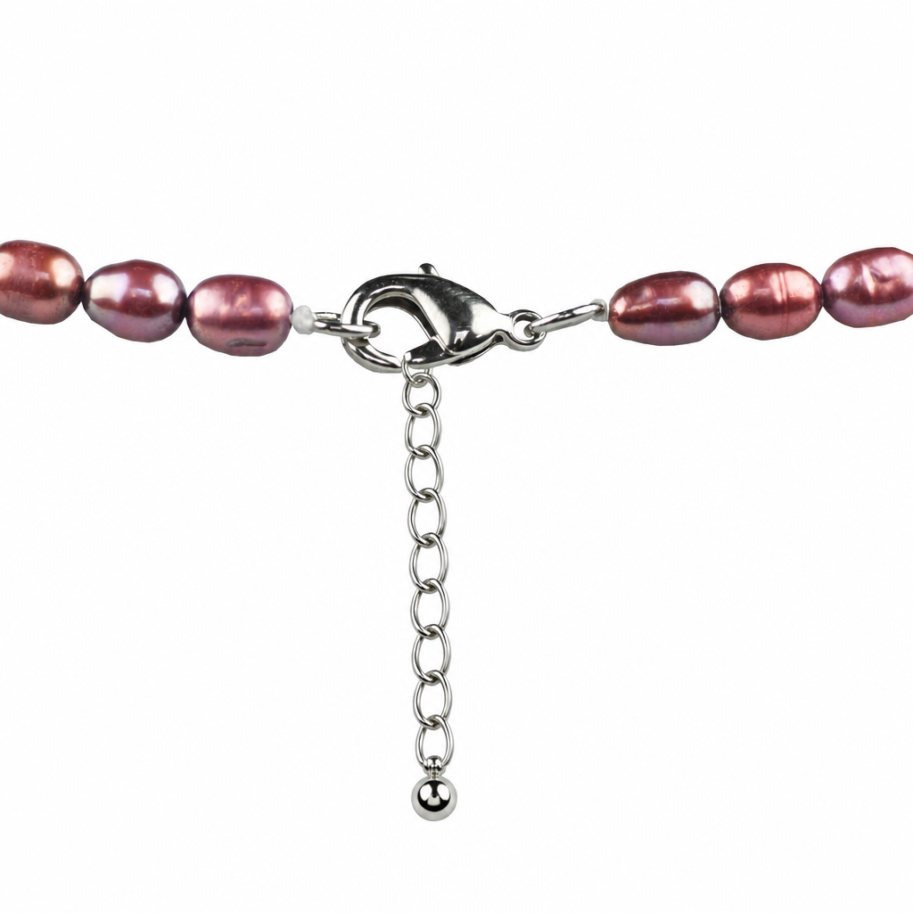 Slotje van bruine zoetwater parelketting met sterling zilver (925) met verlengketting | Bini