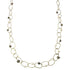 Lange parelketting met witte en bruine parels en leer | Leather Pearl Oval Long