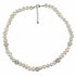 Zoetwater parelketting met witte parels, stras steentjes en sterling zilver (925) met verlengketting | Maxima