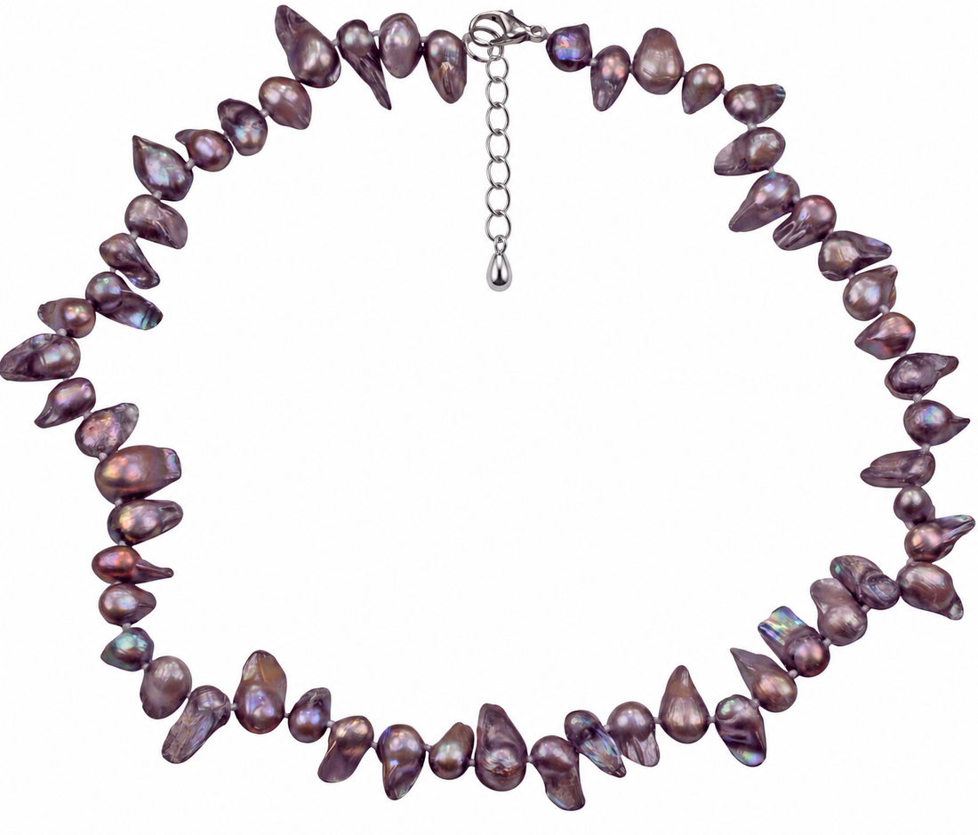 Handgeknoopte zoetwater parelketting met taupe kleurige parels en sterling zilver (925) met verlengketting | Pearl Blister Taupe