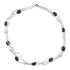 Zoetwater parelketting met witte parels en zwarte glaskralen | Twine Pearl Black Glass