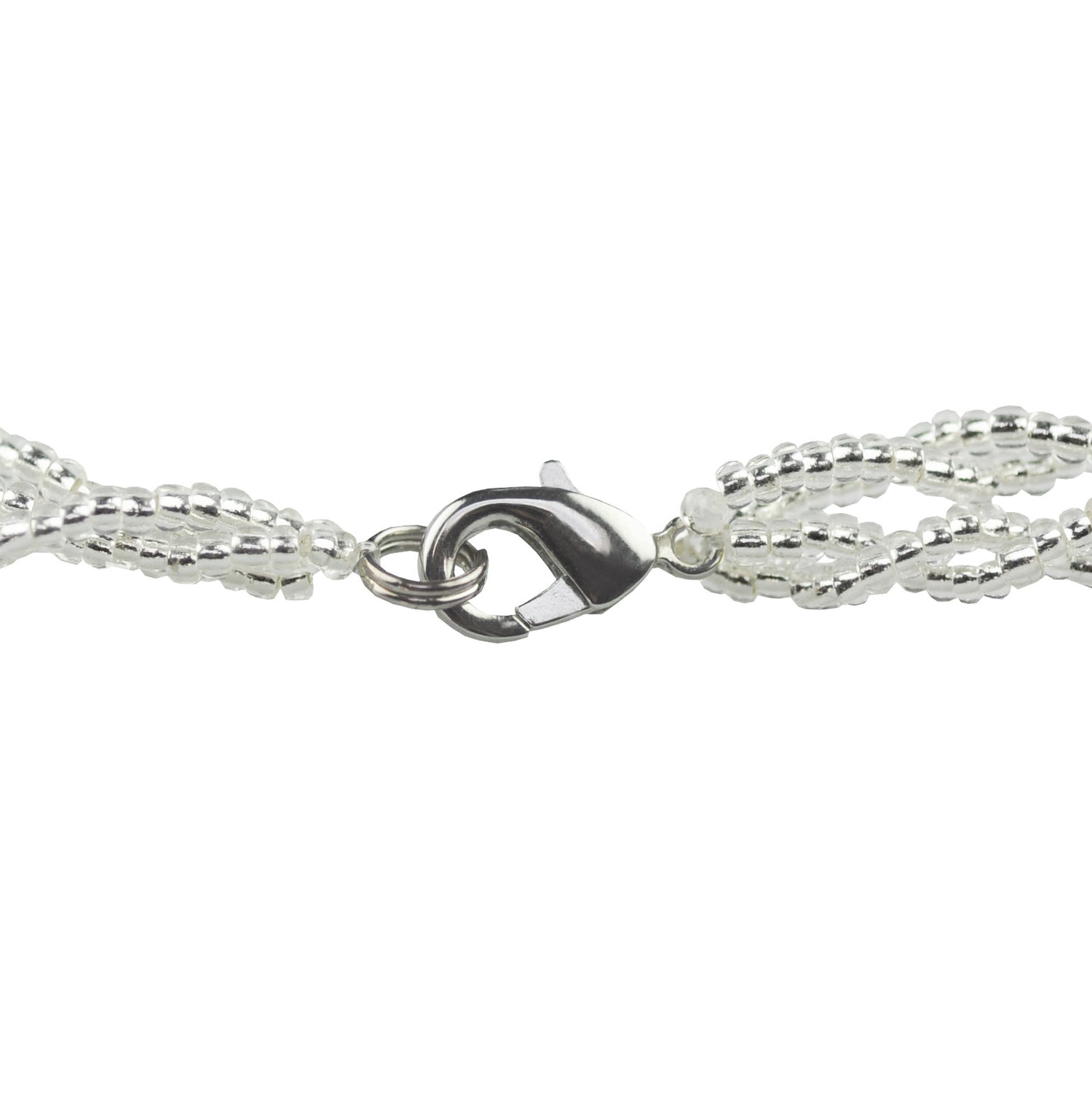 Slotje van witte zoetwater parelketting met glaskralen | Twine Pearl