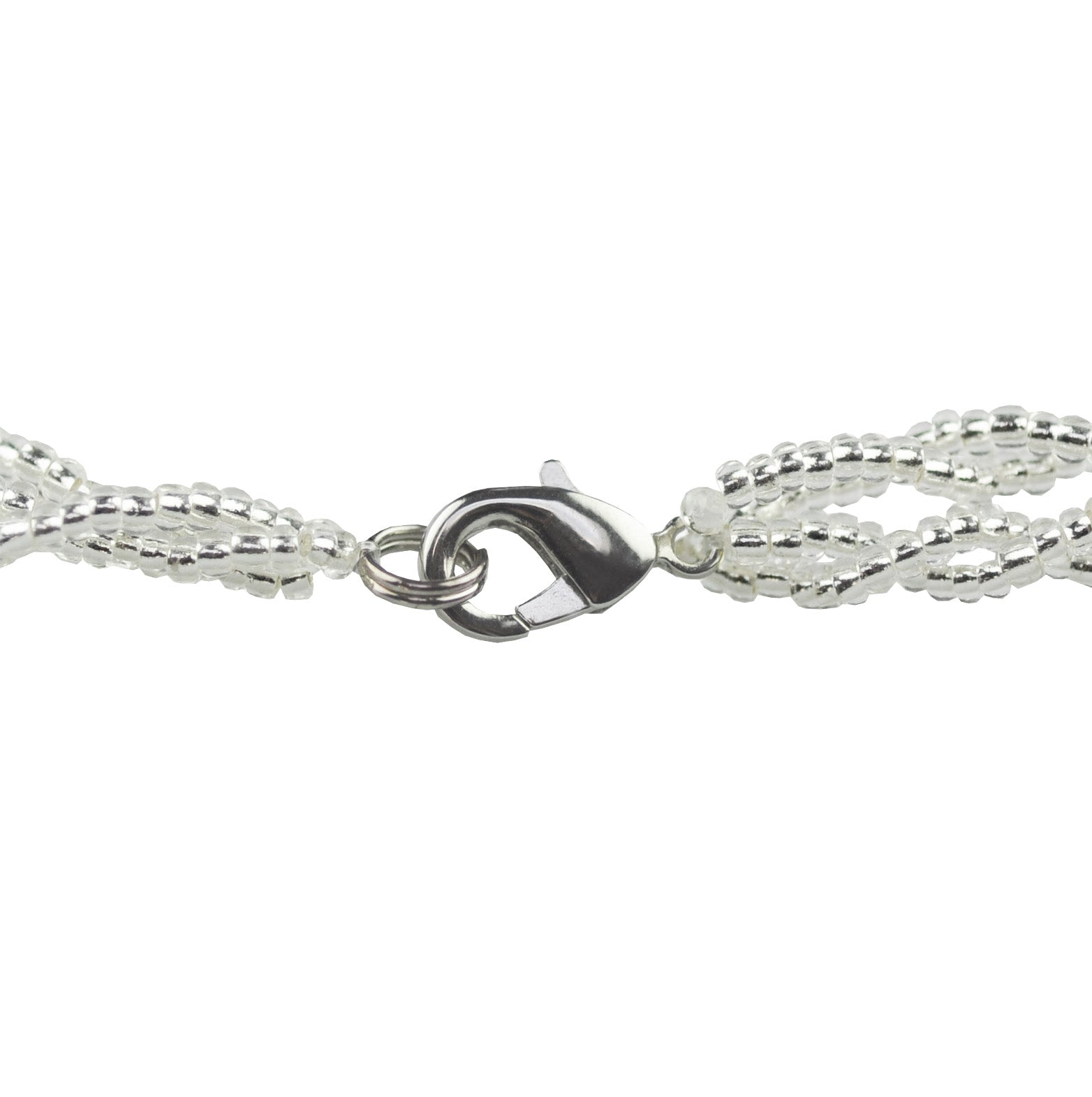 Slotje van witte zoetwater parelketting met glaskralen | Twine Pearl