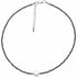 Zoetwater parelketting met witte parel, zwarte edelsteen hematiet en sterling zilver (925) | Hematite Pearl W