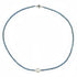 Zoetwaterparel ketting met witte parel, blauwe glas kristallen en magneetslot | Celeste