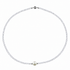 Zoetwaterparel ketting met witte parel, helder transparante glas kristallen en magneetslot | Caire