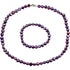 Zoetwater parel set bestaande uit een parelketting en parel armband met paars blauwe parels en gerhodineerd zilver | set Peaca