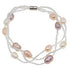 Zoetwater parel armband met witte, zalm en roze parels en magneetslot | Twine Pearl Soft Color 2