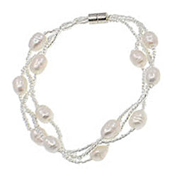 Wit zoetwater parel armband met magneetslot | Twine Pearl White 2