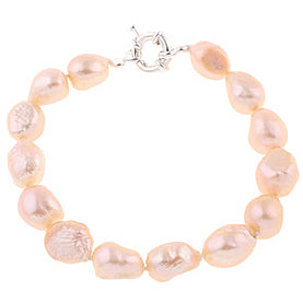 Zalm kleurig zoetwater parel armband | Zola Two