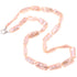Zoetwater parelketting met zalm kleurige rechthoekige parels en sterling zilver | Pearl Rectangle Peach