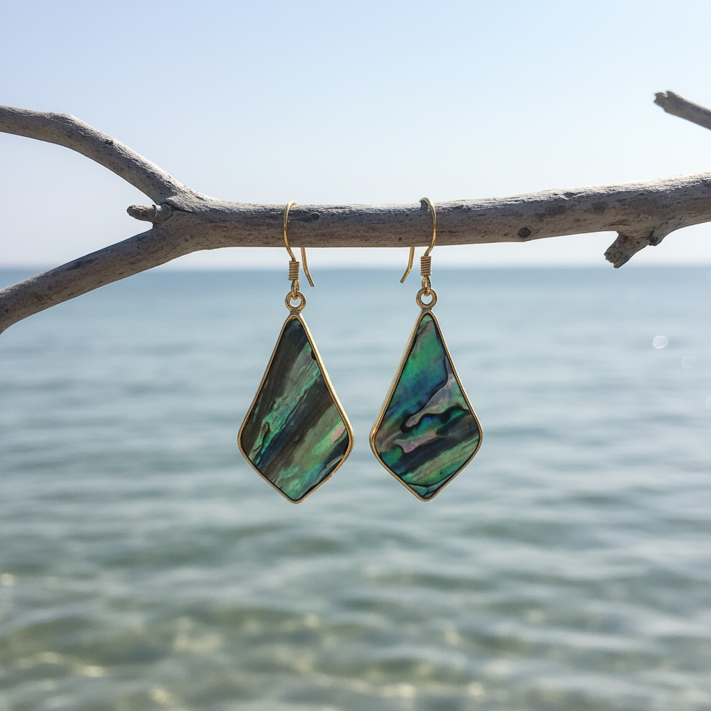 Abalone Gold Flyer oorbellen aan tak