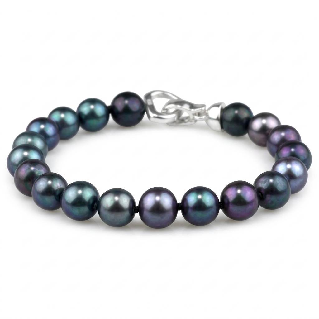 Armband met glimmende petroleumkleuren, met de laatste positie als uitgangspunt
