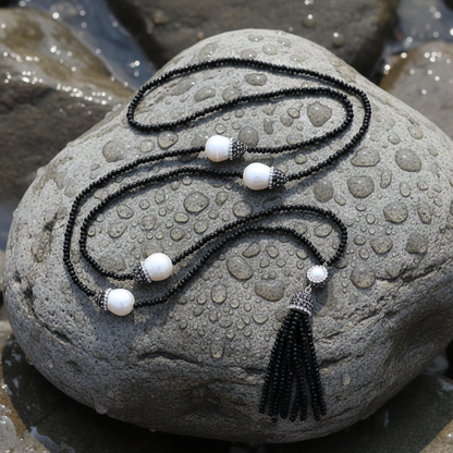 Bright Pearl Big Nut Tassel natuurlijke setting