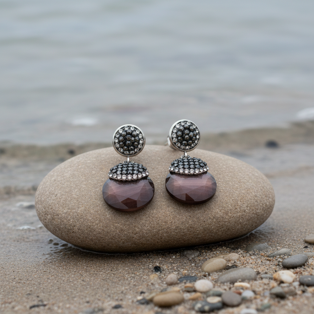 Bright Round Taupe Cat&