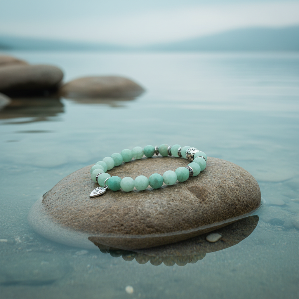 Buddha Amazonite armband aan de waterkant