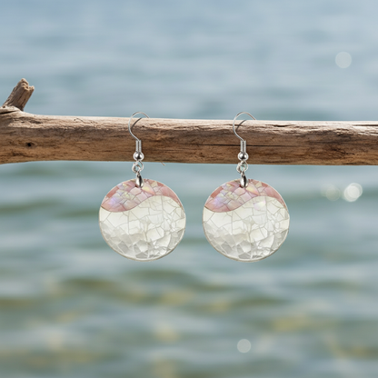 Crackle Rose Shell Round aan tak