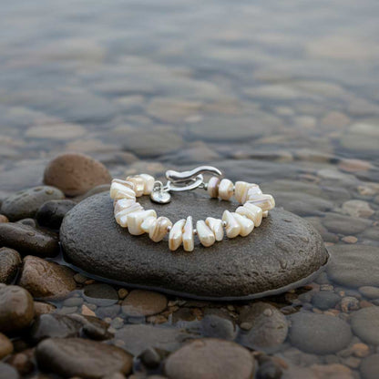 Parelmoeren armband Cube AB White