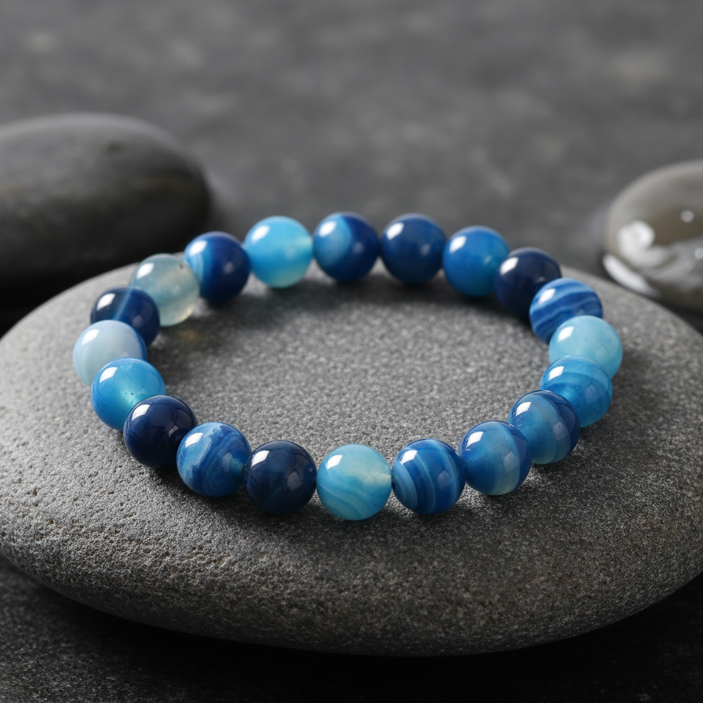 Edelstenen armband Little Blue Lace Agate - close-up