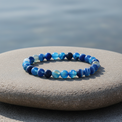 Edelstenen armband Little Blue Lace Agate op steen