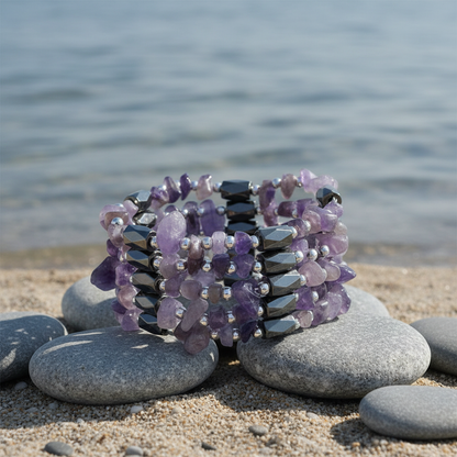 Wrap Magnetite Amethyst armband sfeerbeeld - variant