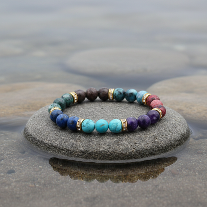 Golden Bling Mix Gemstones armband aan de waterkant