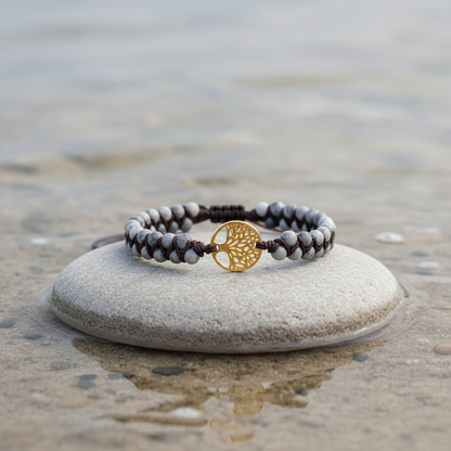 Golden Tree of Life Network Agate armband aan de waterkant