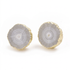 Grijze edelstenen oorbellen met kwarts  en goud | Iris grijs