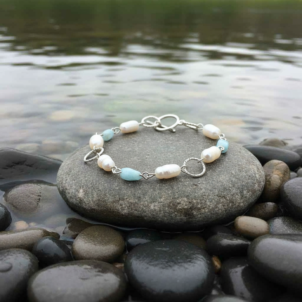 Lalita Larimar armband op steen met water