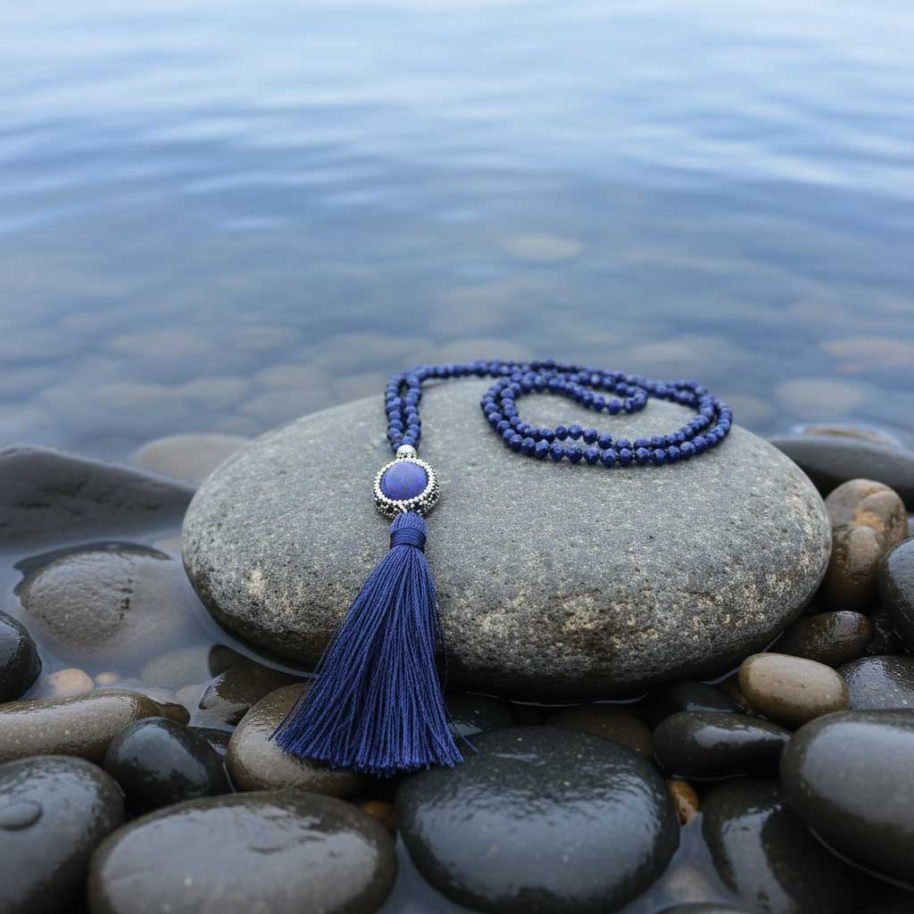 Edelstenen ketting Bright Lapis Lazuli Tassel