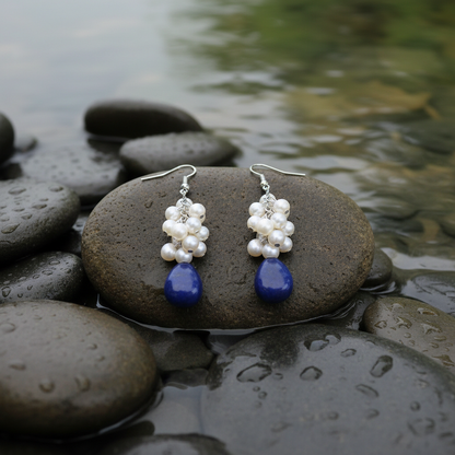 Lazoline oorbellen plat op steen