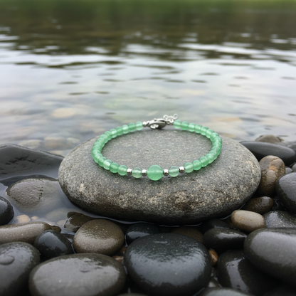 Little Green Aventurine armband op steen met water