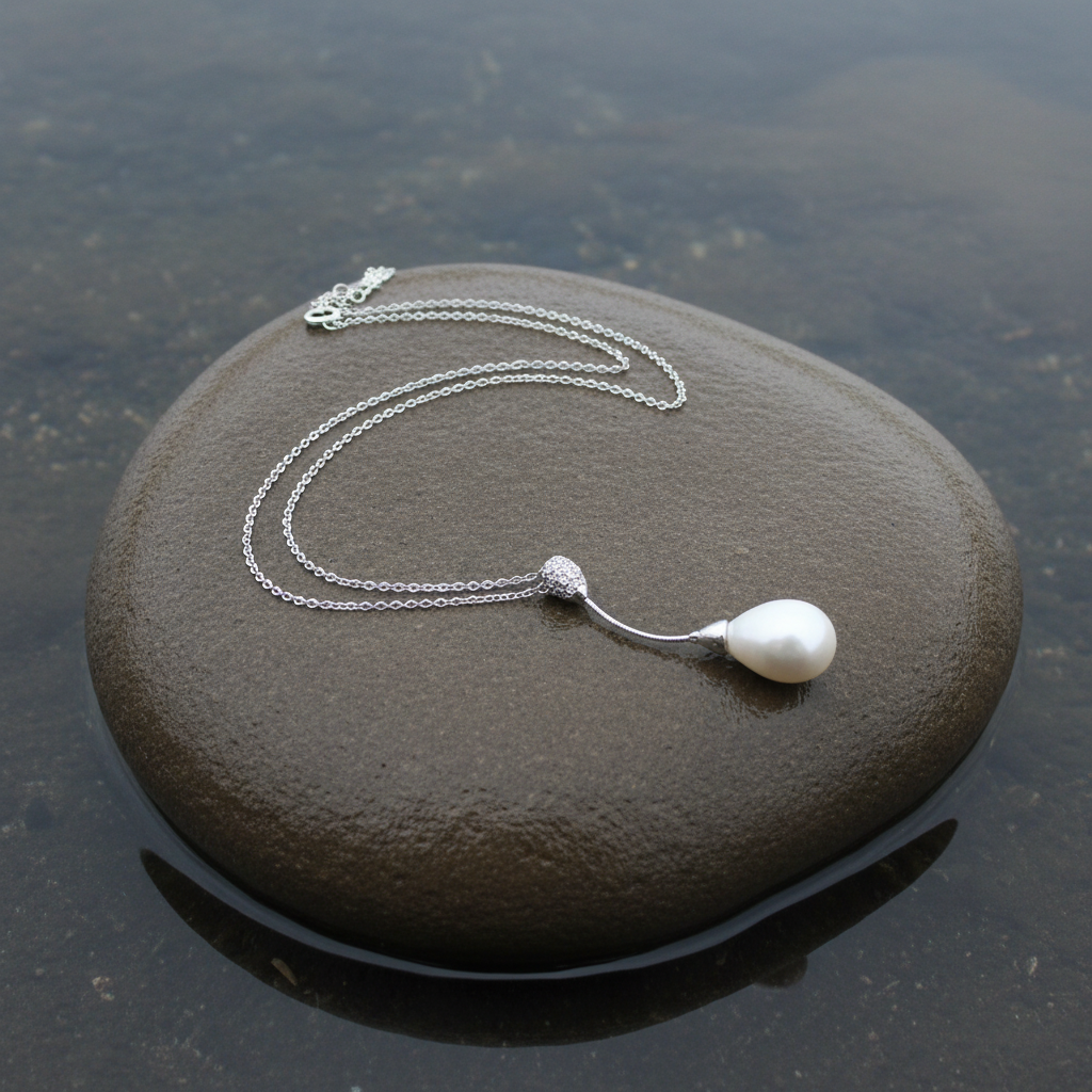 Mother of pearl parel ketting White Dangling Pearl egale ketting