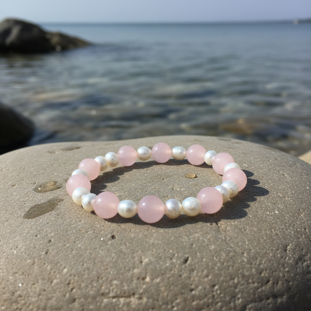 Pearl Rose Quartz armband sfeerbeeld