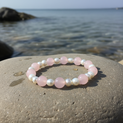 Pearl Rose Quartz armband sfeerbeeld