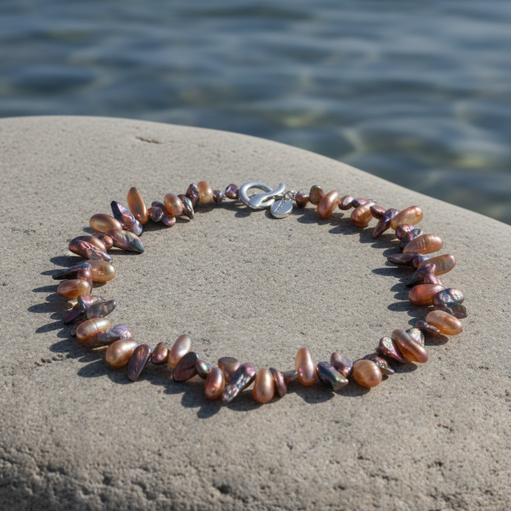 Quartz AB Color Brown ketting sfeerbeeld - in rondje