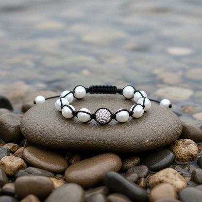 Mother of pearl parel armband Samballa Sparkling White