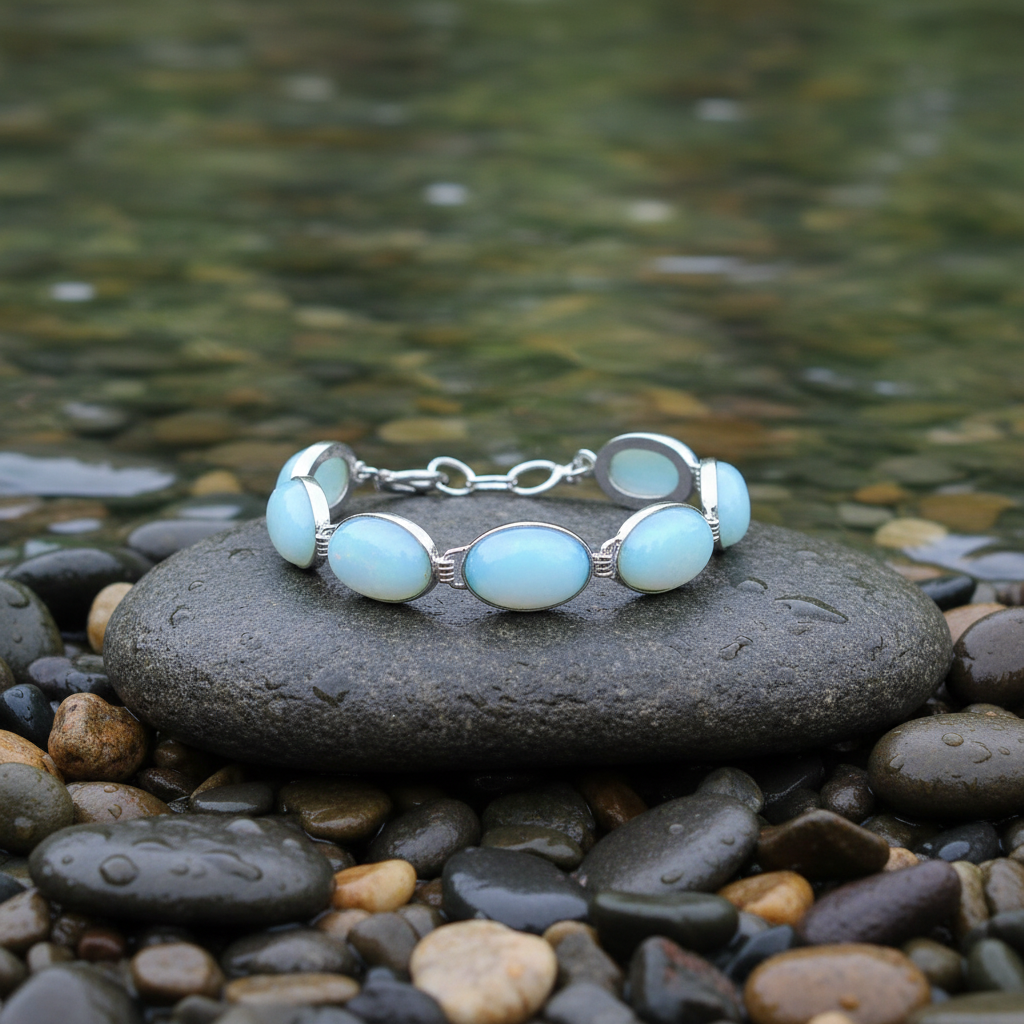 Sea Opal Oval armband bij water