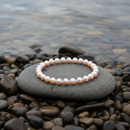 Seed Bead Pearl Peach armband bij water - zalmkleur