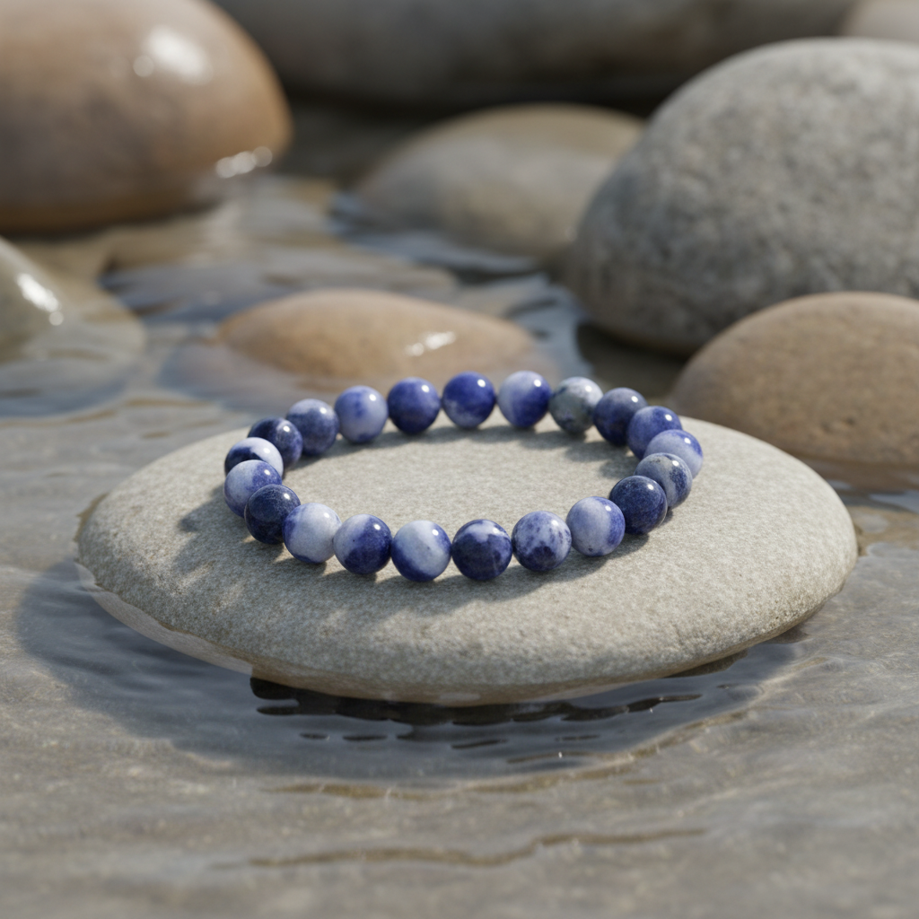 Sodalite Ball armband aan de waterkant