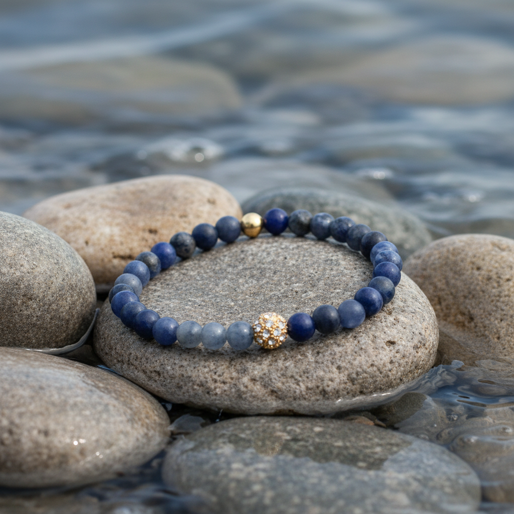 Sodalite Sparkling Gold armband sfeerbeeld - realistisch