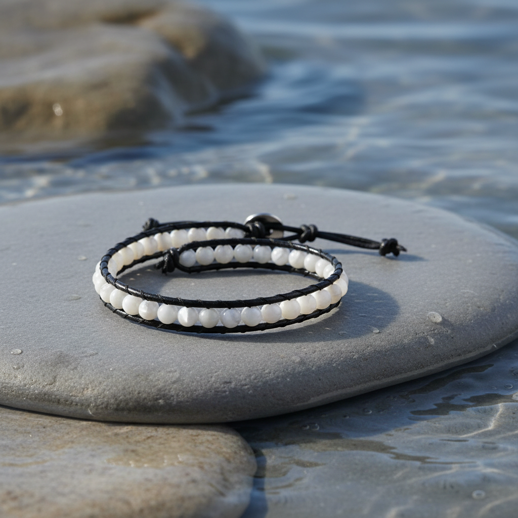 White Shell Wrap armband sfeerbeeld