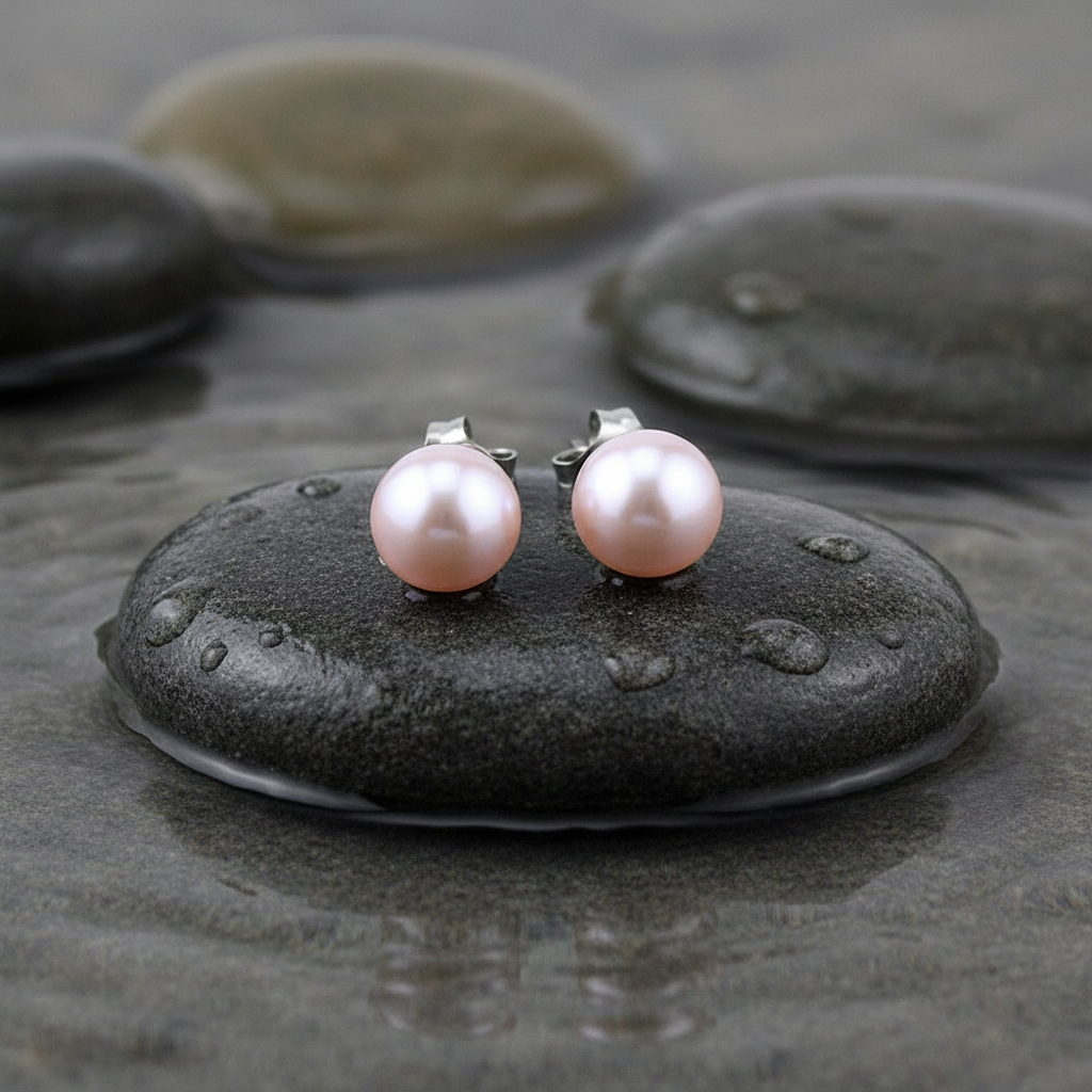 Zoetwater parel oorbellen met zilverkleurige stekers