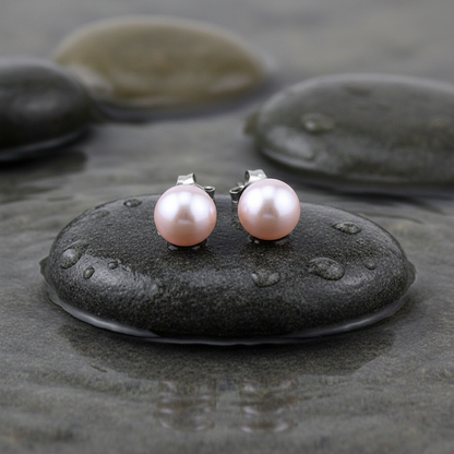 Zoetwater parel oorbellen met zilverkleurige stekers