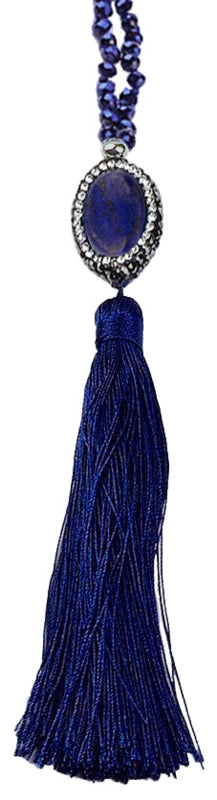 Edelstenen ketting Bright Lapis Lazuli Tassel