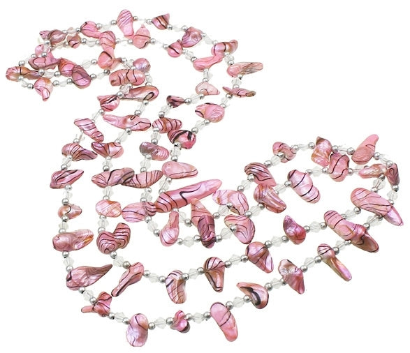 Lange zoetwater parelketting met roze parels | Blister Pink Sweater