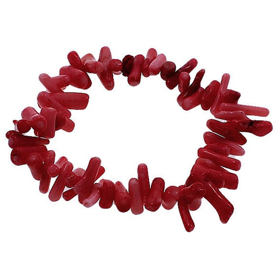 Rood koralen armband | Elastisch | Red Coral Stick