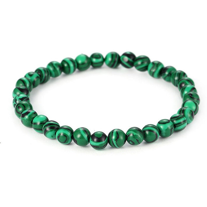 Groene edelstenen armband met malachiet, elastisch | Malachite Small