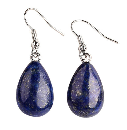 Blauwe edelstenen oorbellen met lapis lazuli in druppel vorm en sterling zilver (925) | Lapis Lazuli Drop