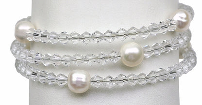 Zoetwater parel armband Pearl W AB Crystal